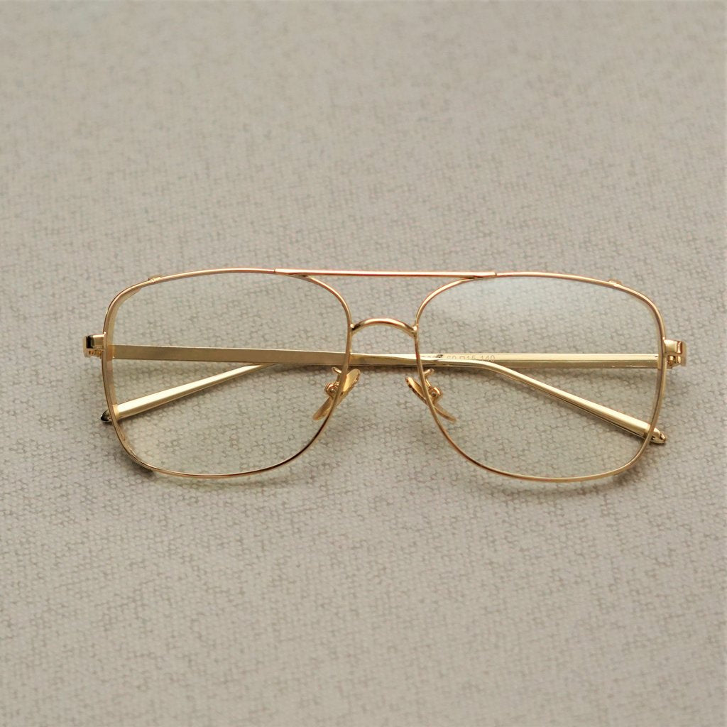 Rectangular Square Gold Transparent Sunglasses For Men And Women-Unique and Classy