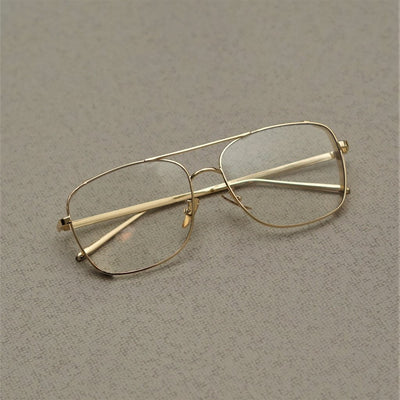 Rectangular Square Gold Transparent Sunglasses For Men And Women-Unique and Classy