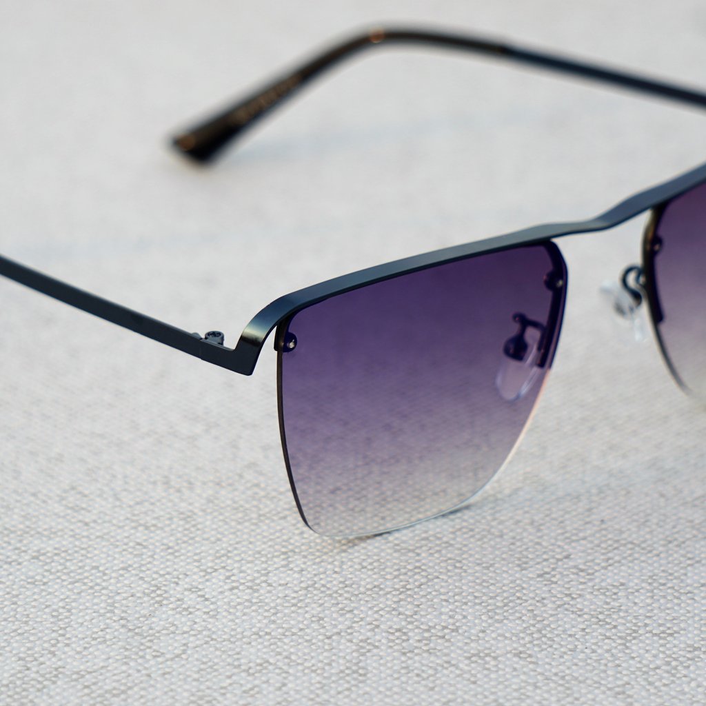 Vintage Square Metal Frame Purple Sunglasses For Men And Women-Unique and Classy