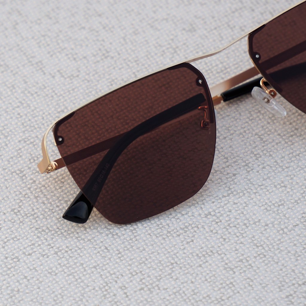 Vintage Square Metal Frame Brown Sunglasses For Men And Women-Unique and Classy