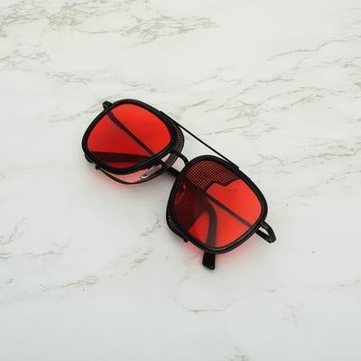 Square Red And Black Sunglasses For Men And Women-Unique and Classy