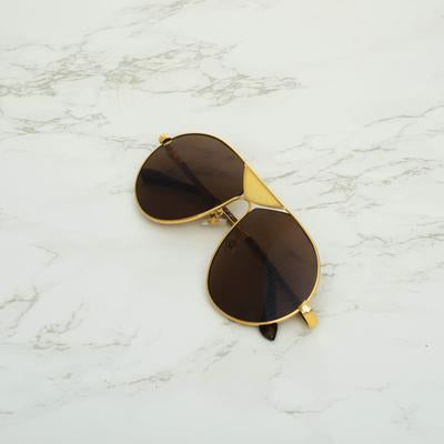 Round Brown And Gold Sunglasses For Men And Women-Unique and Classy