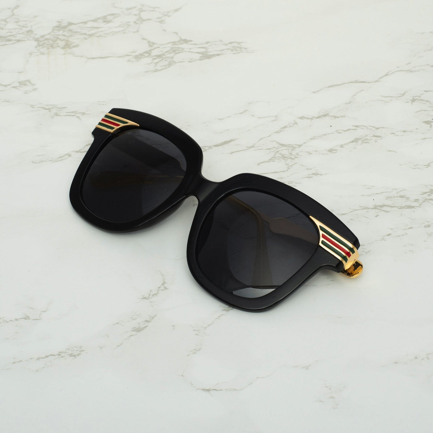 Rectangle Black And Black Gold Sunglasses For Men And Women-Unique and Classy