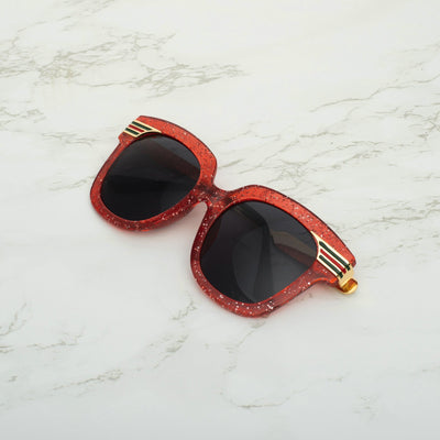 Rectangle Black And Red Gold Sunglasses For Men And Women-Unique and Classy