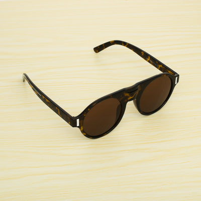 Round Brown And Leopard print Sunglasses For Men And Women-Unique and Classy