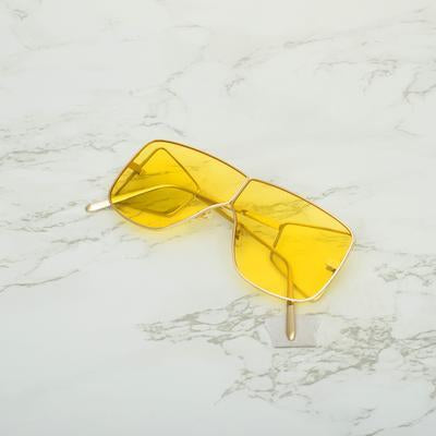 Square Yellow And Gold Sunglasses For Men And Women-Unique and Classy