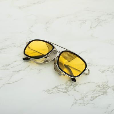 Square Yellow And Silver Sunglasses For Men And Women-Unique and Classy