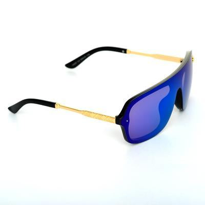 Rectangle Blue And Gold Sunglasses For Men And Women-Unique and Classy