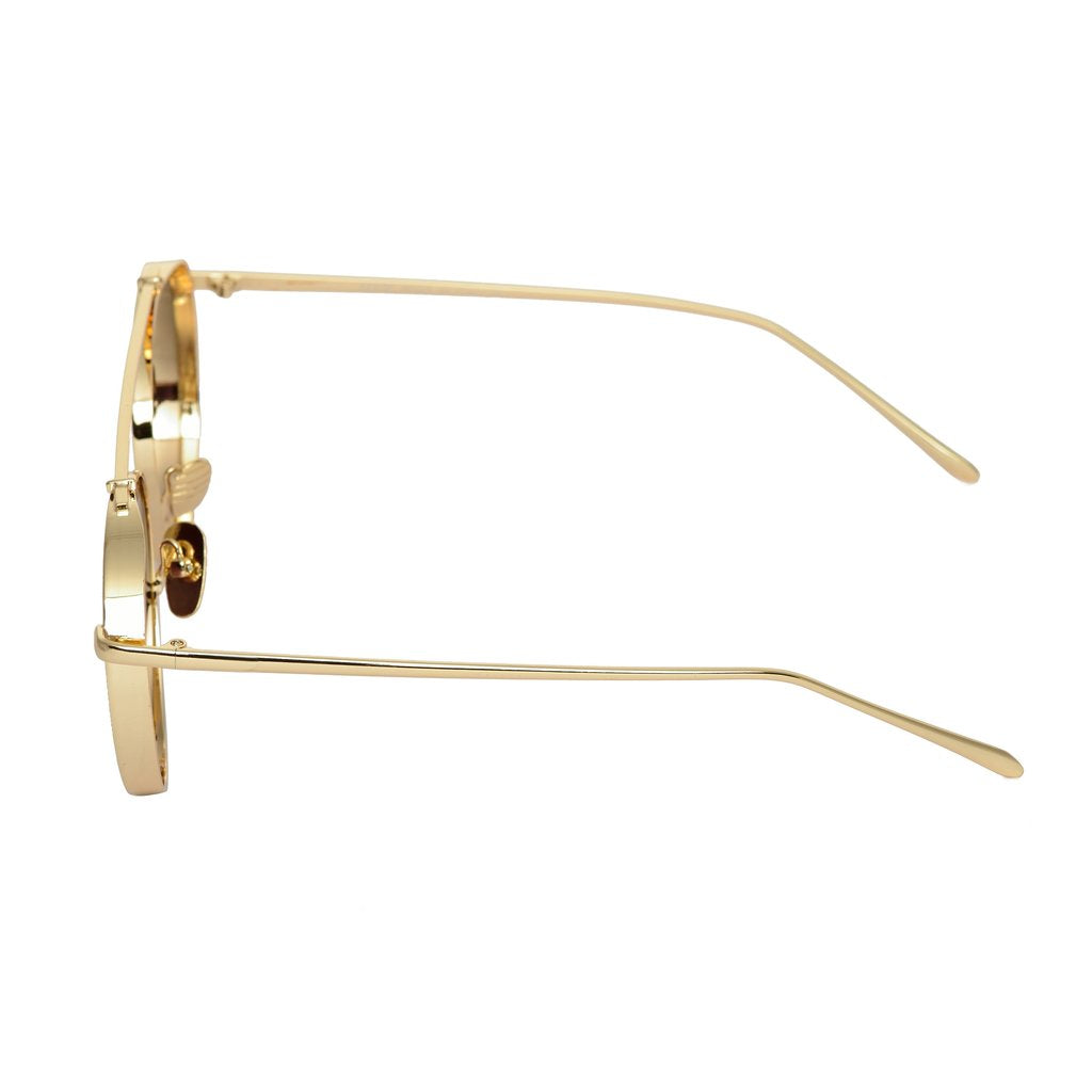 Retro Round Gold Brown Gradient Sunglasses For Men And Women-Unique and Classy