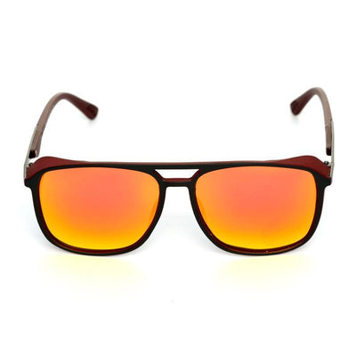 Rectangle Orange And Brown Polarized Sunglasses For Men And Women-Unique and Classy