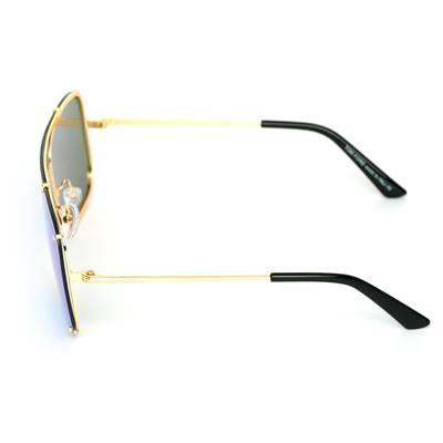 Rectangle Aqua Blue And Gold Sunglasses For Men And Women-Unique and Classy