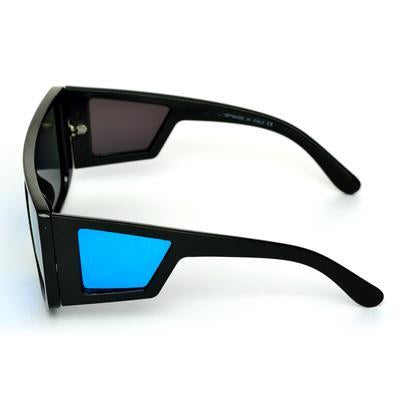 Rectangle Aqua Blue And Black Sunglasses For Men And Women-Unique and Classy