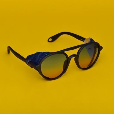 Round Shaded Blue And Black Sunglasses For Men And Women-Unique and Classy