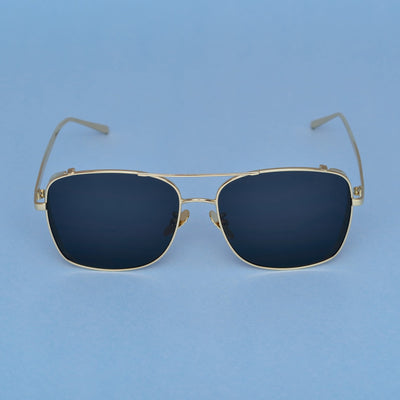 Rectangle Black And Gold Sunglasses For Men And Women-Unique and Classy