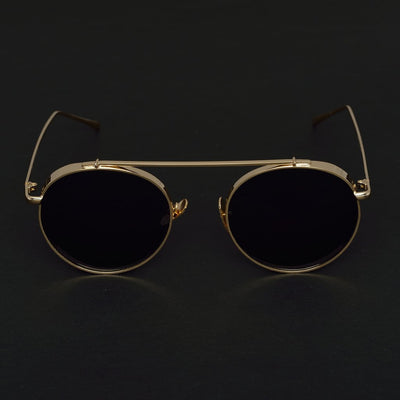 Retro Round Gold Black Sunglasses For Men And Women-Unique and Classy