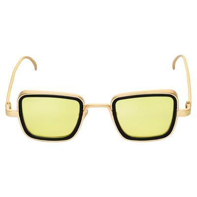 Yellow And Gold Retro Square Sunglasses For Men And Women-Unique and Classy