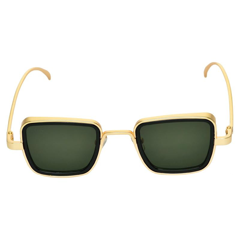 Square Gold And Black Retro Square Sunglasses For Men And Women-Unique and Classy