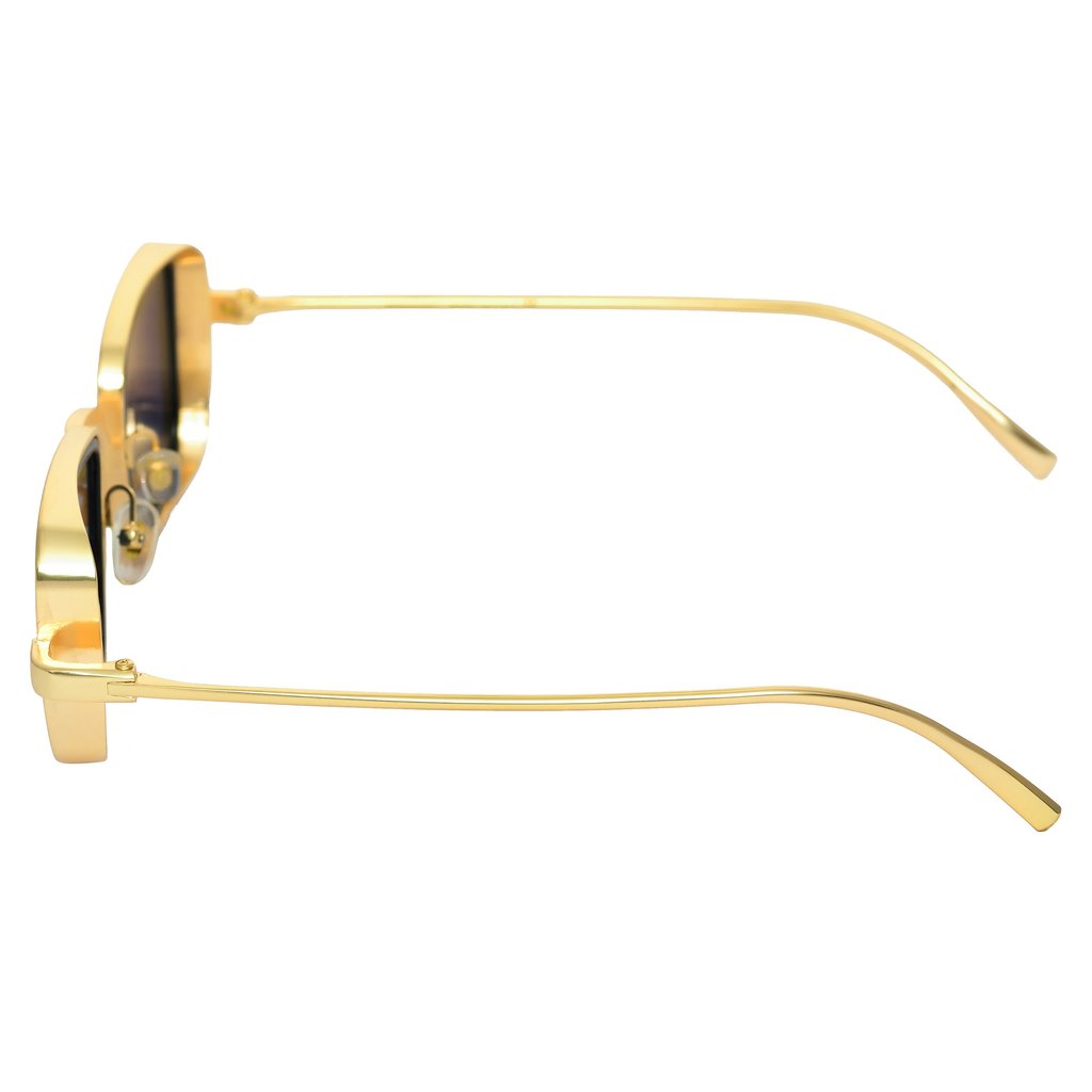 Retro Square Gold Orange Mercury Sunglasses For Men And Women-Unique and Classy