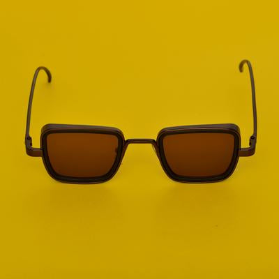 Brown And Brown Retro Square Sunglasses For Men And Women-Unique and Classy