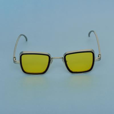 Yellow And Silver Retro Square Sunglasses For Men And Women-Unique and Classy