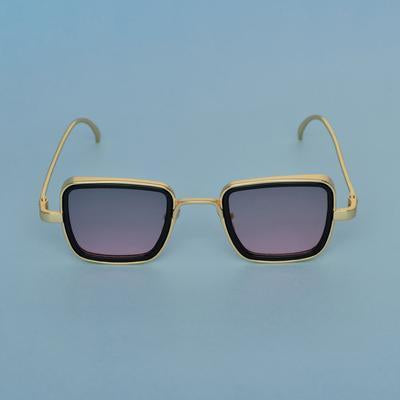 Shaded Pink And Gold Retro Square Sunglasses For Men And Women-Unique and Classy