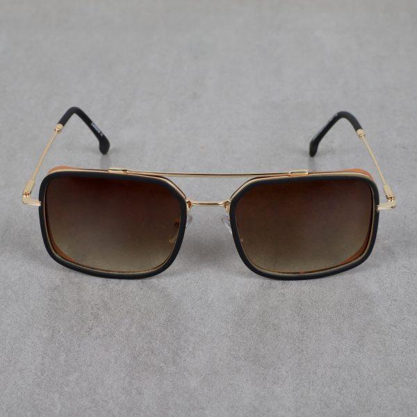 Metal Square Gold Brown Sunglasses For Men And Women-Unique and Classy