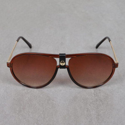 Aviator Shape Gold Brown Vintage Sunglasses For Men And Women-Unique and Classy