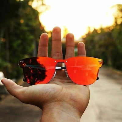 Orange, Gold Square Lightweight Comfortable Sunglasses For Men and Women-Unique and Classy