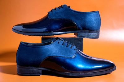 New Fashion Elegant And Classy Shiny Blue Formal Suede Shoes For Men-Unique and Classy