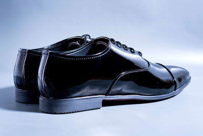 Shiny Black Men's Wear Pattern Premium Design Quality Oxford Formal Shoes-Unique and Classy