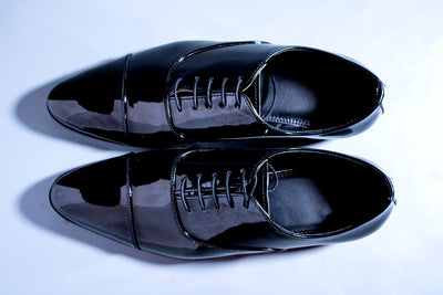 Shiny Black Men's Wear Pattern Premium Design Quality Oxford Formal Shoes-Unique and Classy