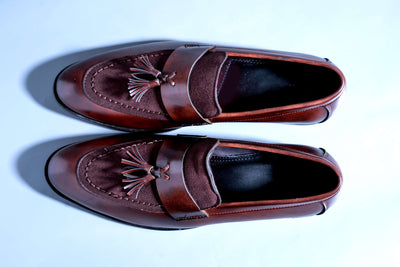 New Arrival Men's Brown Suede Shoes Fashion Pointed Business Leisure Leather Slip On Loafer-Unique and Classy
