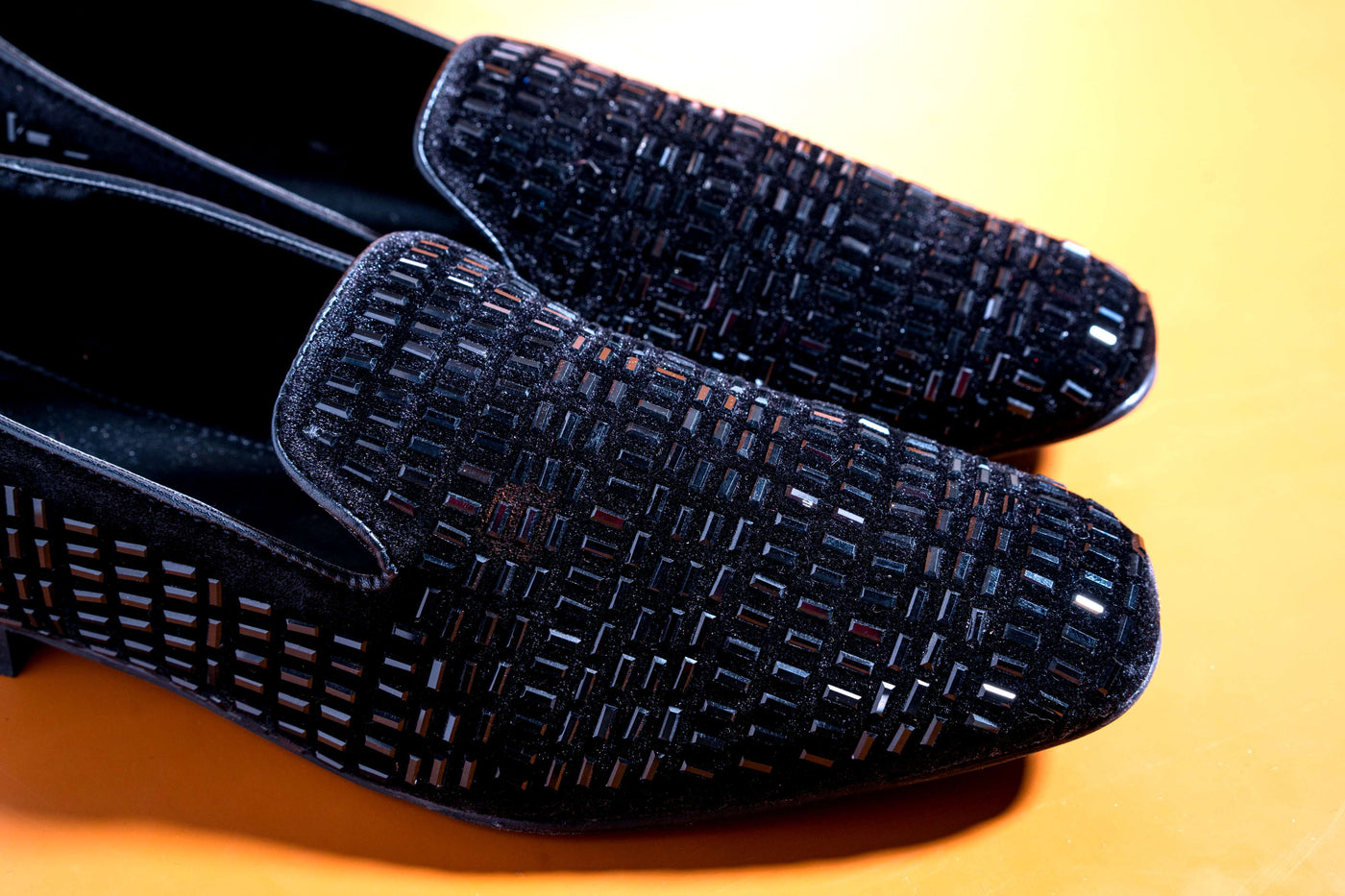 Stylish Men's Fashion Wedding Imported Studded Black Moccasins High Quality Slip On Flat Loafer-Unique and Classy