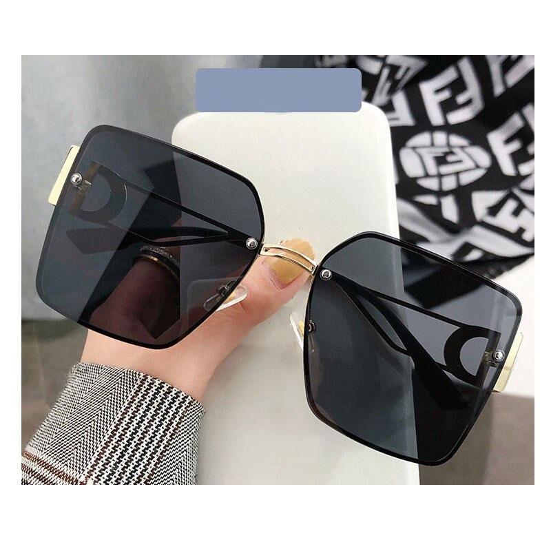 2021 Vintage Rimless Big Square Frame Retro Fashion Sunglasses For Unisex-Unique and Classy