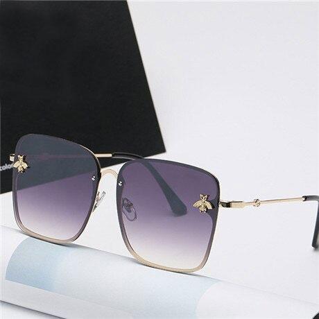 Square Alloy Gradient Crystal Sunglasses For Unisex-Unique and Classy