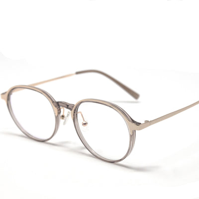 Stylish Grey Crystal Round Frames Eyeglasses