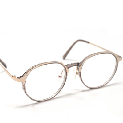 Stylish Grey Crystal Round Frames Eyeglasses