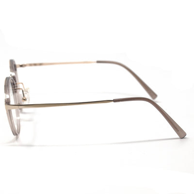 Stylish Grey Crystal Round Frames Eyeglasses