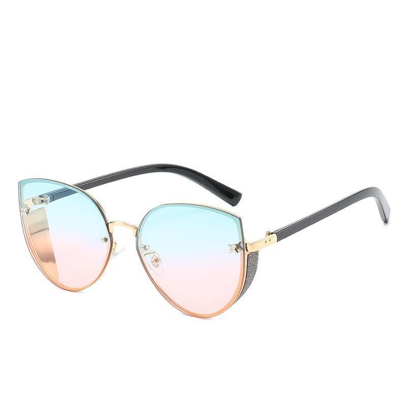 New Fashion Cat Eye Luxury Women Punk Metal Sunglasses For Women-Unique and Classy