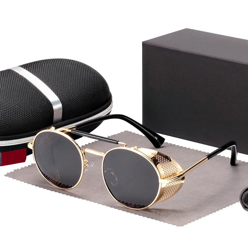 Vintage Polarized Brand Steampunk Style Retro Round Frame Fashion Cool Designer Sunglasses For Men And Women-Unique and Classy