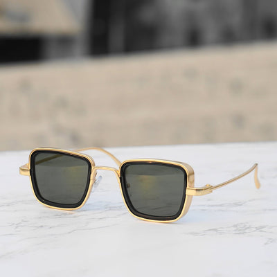 Retro Square Gold Green Sunglasses For Men And Women-Unique and Classy