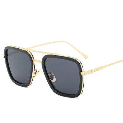 2021 Luxury Thin Metal Black Border Designer Vintage Classic Square Big Frame Stylish Retro Sunglasses For Men And Women-Unique and Classy