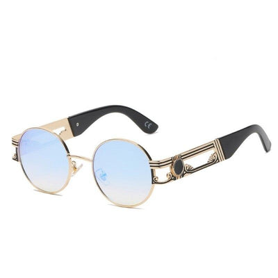 2021 Steampunk Fashion Luxury Round Metal Frame Sunglasses For Unisex-Unique and Classy