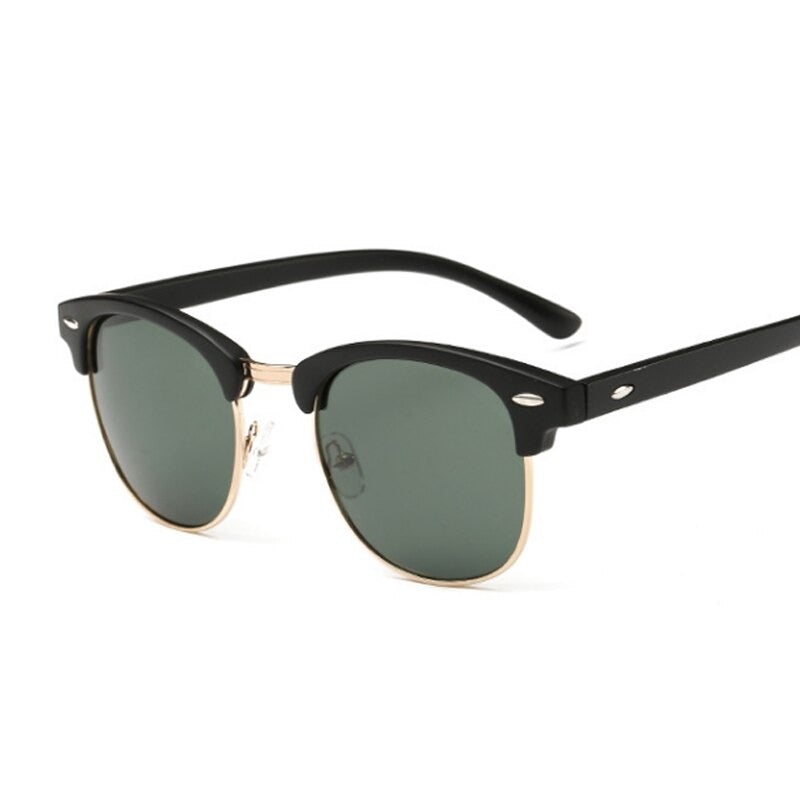 Vintage Polarized Semi Rimless Designer Sunglasses For Unisex-Unique and Classy