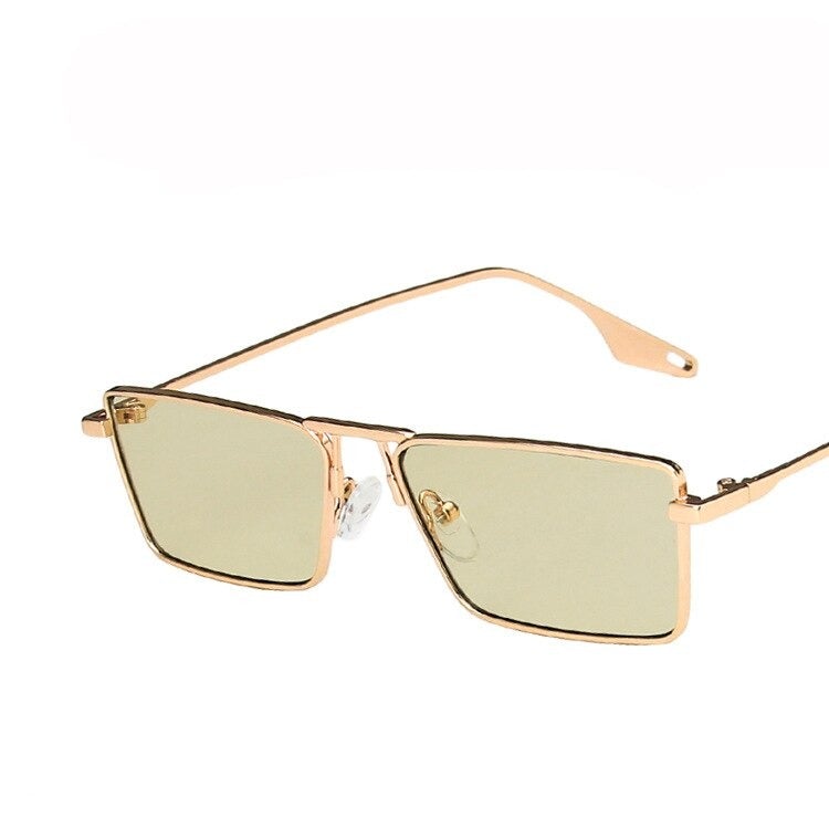 Vintage Narrow Small Metal Frame Sunglasses For Unisex-Unique and Classy