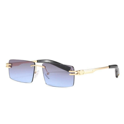 Trending Rectangle Black Blue Shades Brand Designer Fashion Small Square Sunglasses For Female Male -Unique and Classy