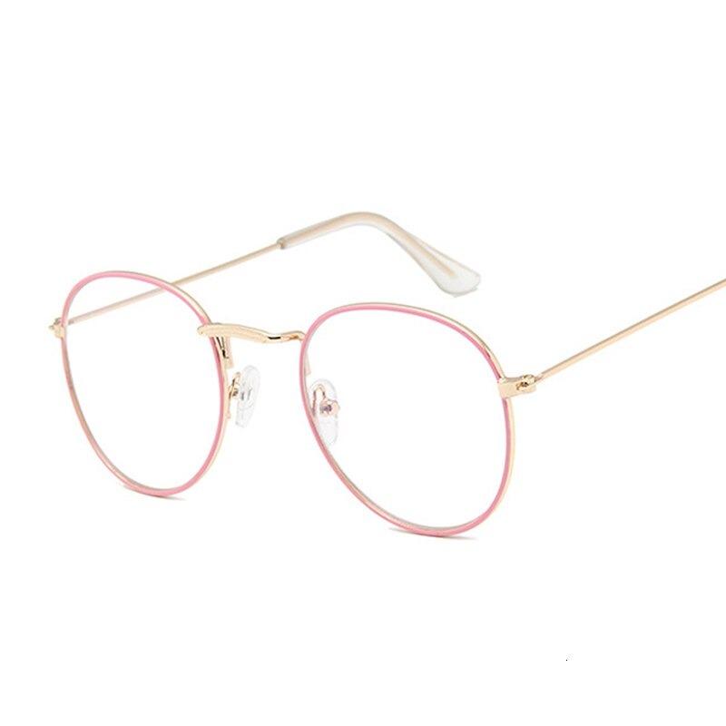 Classic Vintage Retro Designer Anti Blue Rays Brand Transparent Round Eyeglasses Spectacle Frame For Men And Women
