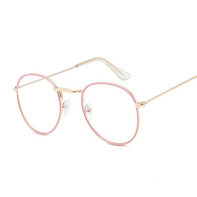 Classic Vintage Retro Designer Anti Blue Rays Brand Transparent Round Eyeglasses Spectacle Frame For Men And Women