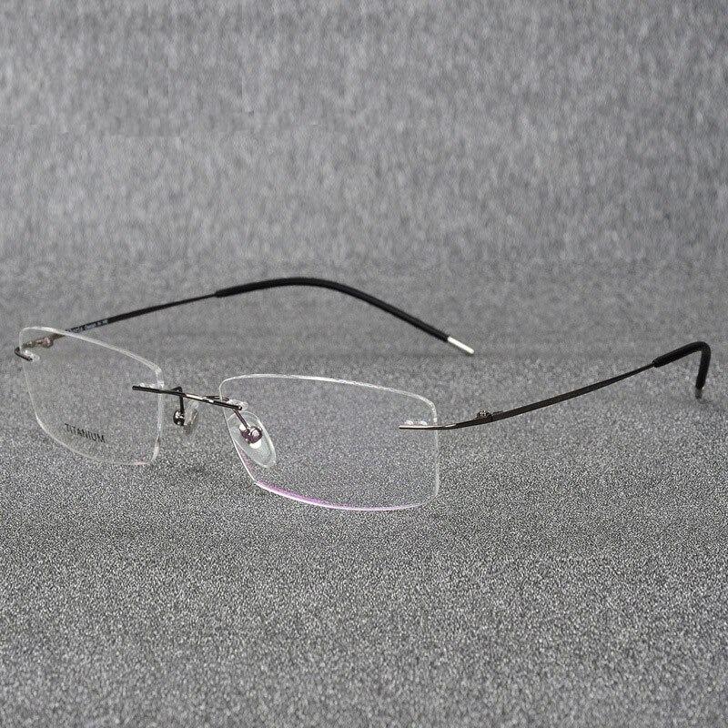 Rimless Titanium Eyeglasses Frame Super Light weighted Flexible Titanium Alloy Temple Legs Optical Glasses Spectacles