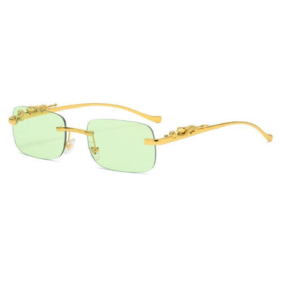 Luxury Rimless Square Metal Frame Unique Retro Fashion Classic Vintage Stylish Brand Designer Sunglasses For Men And Women-Unique and Classy
